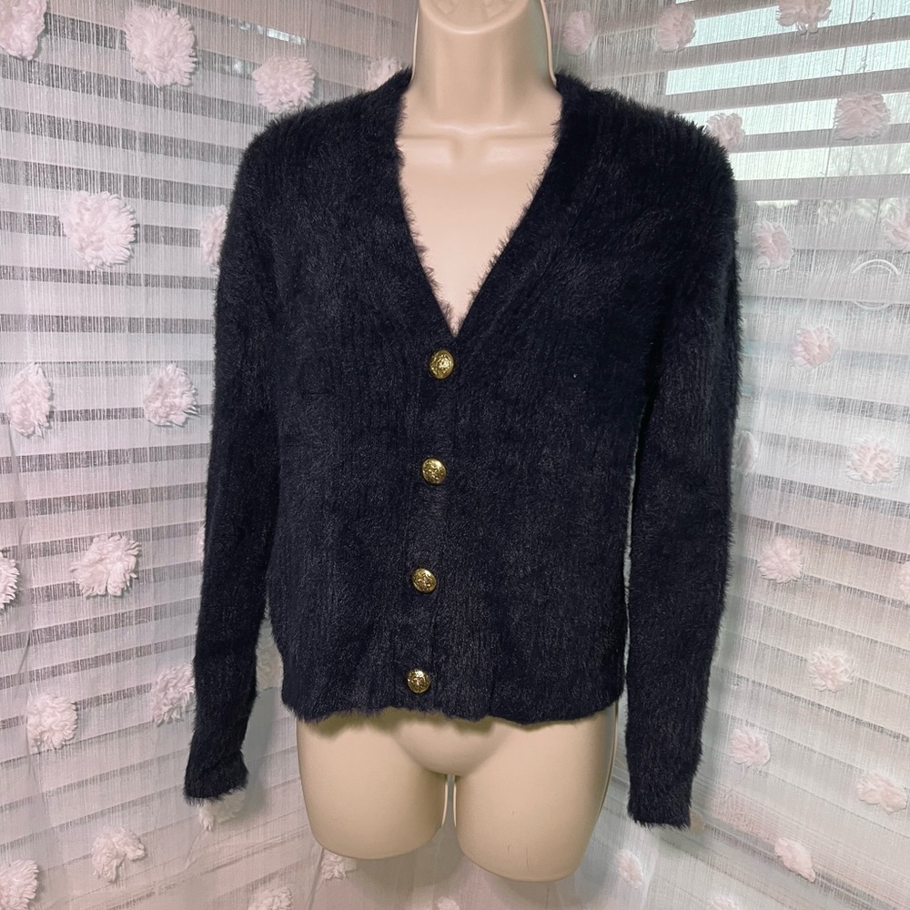 Banana Republic Blue Fuzzy Sweater. Size Small